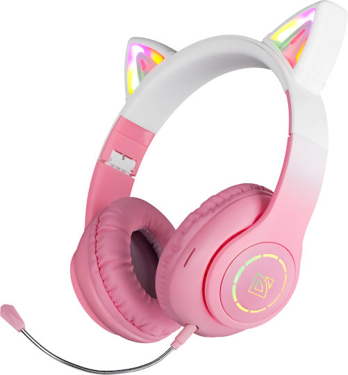 Defender Ασύρματα Over Ear Multimedia Ακουστικά με μικρόφωνο και σύνδεση USB-C σε Ροζ χρώμα 63505
