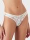 Emporio Armani Floral Women's String with Lace crema