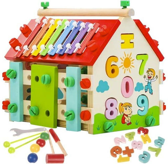 Kruzzel Shape Sorting Toy Little house made of Wood for 36++ Months