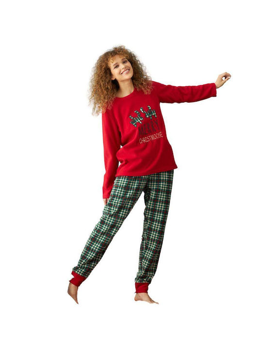 Misenza De iarnă Set Pijamale pentru Femei Fleece Dark Green