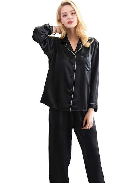 Pretty Lingerie Winter Women's Pyjama Set Black
