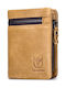 Leather Men's Wallet Classic with RFID Coffee Open