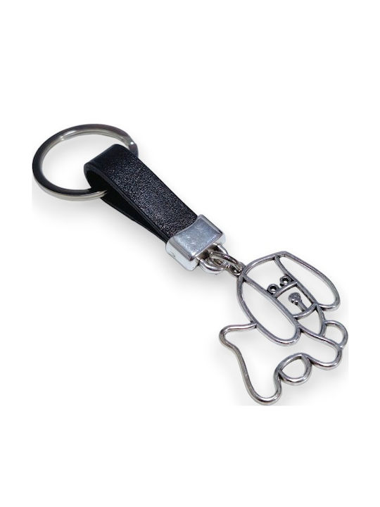 Li-LO Keychain Leather Silver
