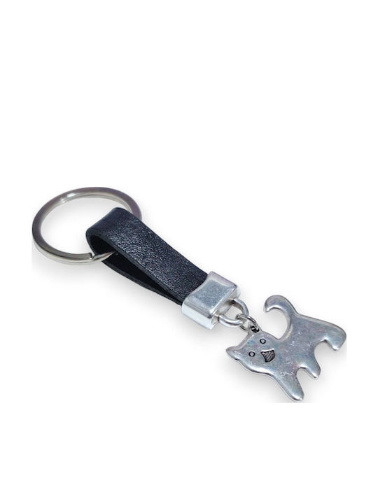 Li-LO Keychain Leather Silver