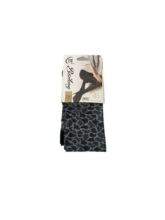 Bailong Women's Pantyhose Blue and Grey. with Print