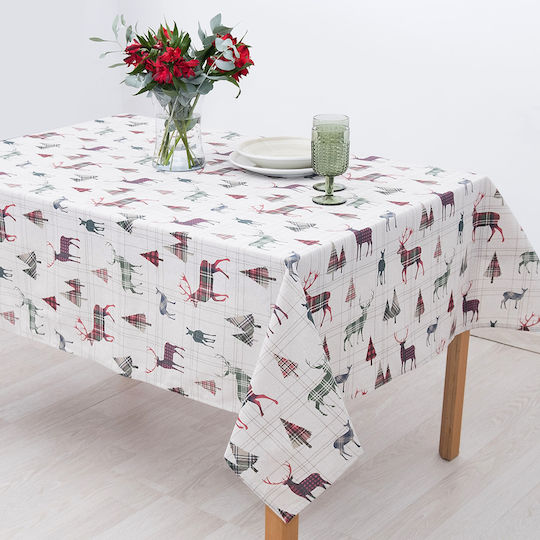 Dimeco Christmas Tablecloth Fabric Multicolour L135xW135cm.