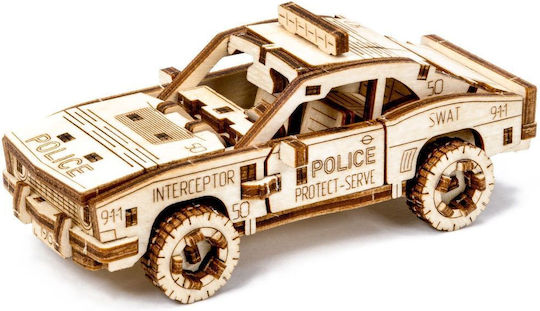 Wooden City Wooden Construction Toy Police car for Children 8+ years old+ Years
