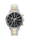 Timex Chicago Ανδρικό Ρολόι Χρονογράφος Μπαταρίας με Ασημί Μεταλλικό Μπρασελέ