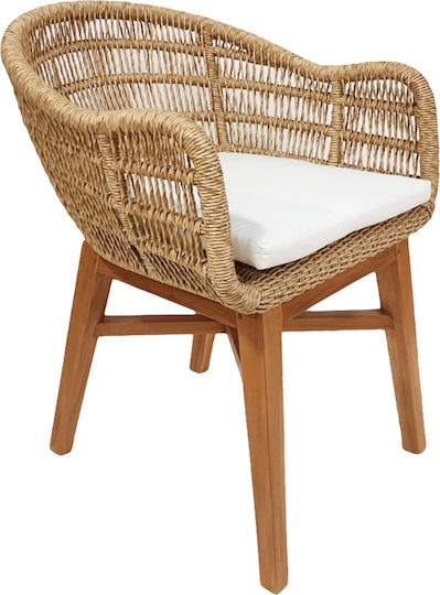 Gartenstühle Außenseite Holz Lamora Tasten mit Kissen 60x61x78cm