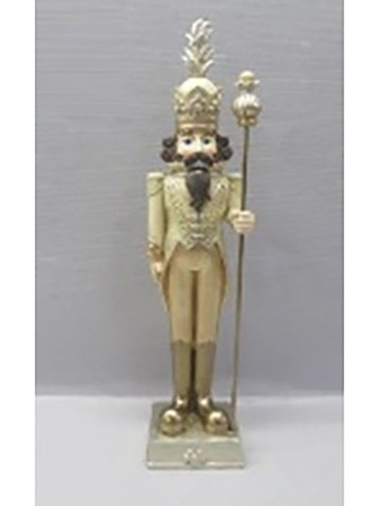 Iliadis Nutcracker de Crăciun Auriu din Polirosină Înălțime 27cm.