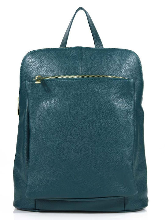 Leder Damentasche Rucksack Petrol Blau
