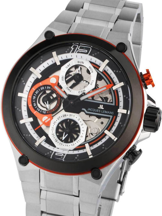 Jacques Lemans Manchester Ανδρικό Ρολόι 43mm Μπ...