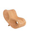 Πολυθρόνα Εξωτερικού Χώρου Rattan Curvy Lounge Φυσική 63x128x97εκ.
