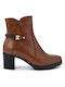 Softies Leather Women's Ankle Boots Tabac Brown