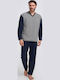 Lion Men's Winter Pajamas Set Gray