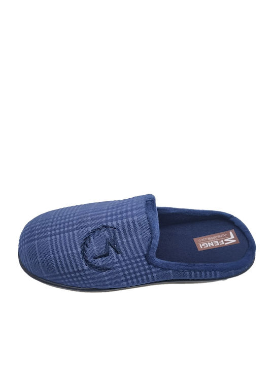 Fengi Men's Printed Slippers Blue