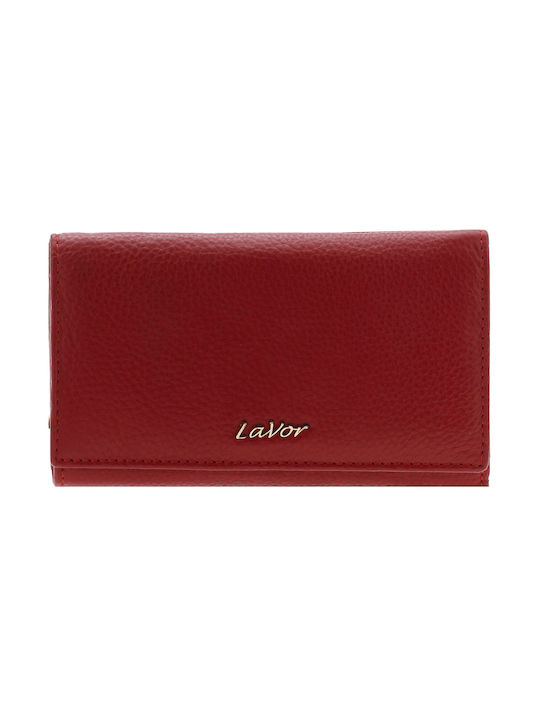 Lavor Large Leather Women's Wallet Cards with RFID Red