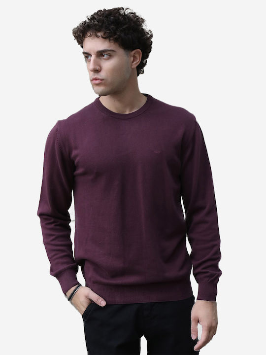 Yolofashion Men's Long Sleeve Sweater BORDO