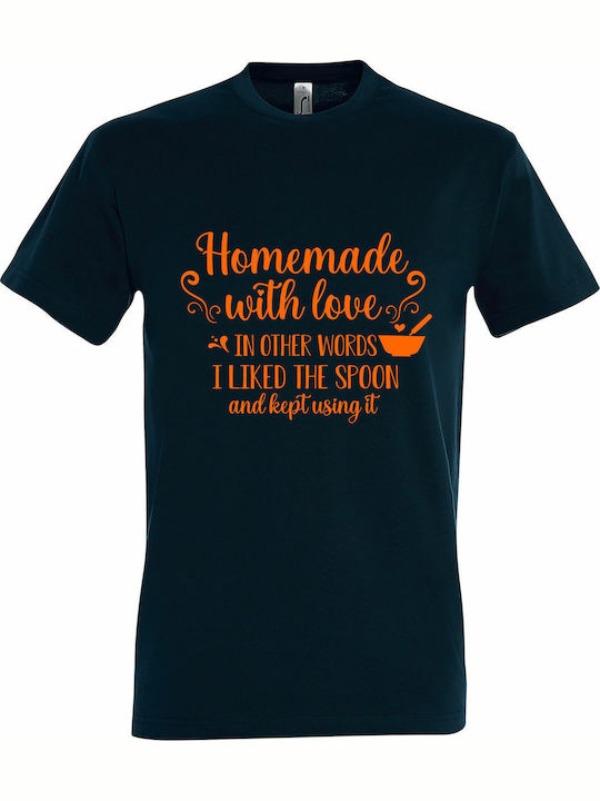 Homemade With Love Ανδρικό T-shirt Κοντομάνικο Petroleum Blue