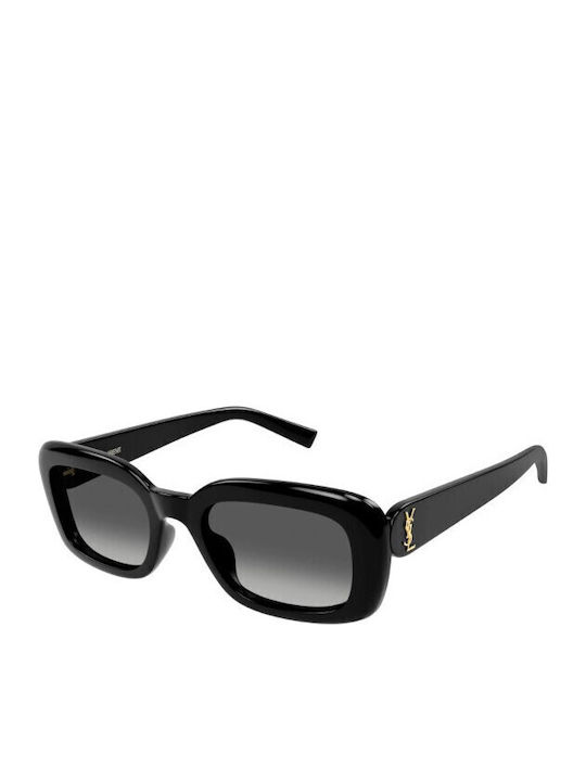 Ysl Women's Sunglasses with Black Plastic Frame and Black Gradient Lens
