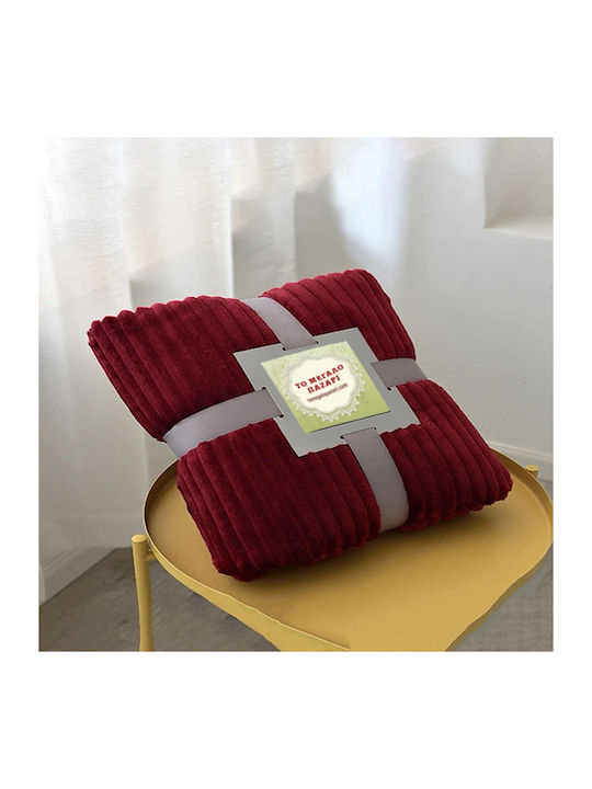 To megalo pazari Одеяло Велур Кинг сайз 220x240см. Riget Bordeaux