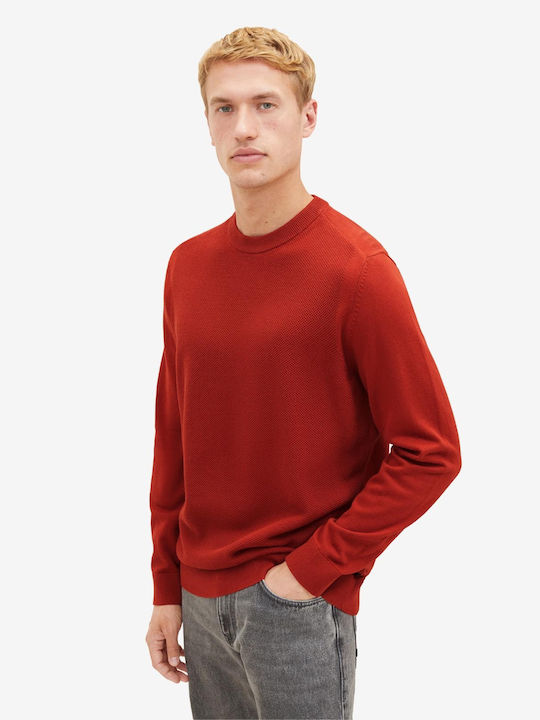 Tom Tailor Herren Langarm-Pullover Terracota