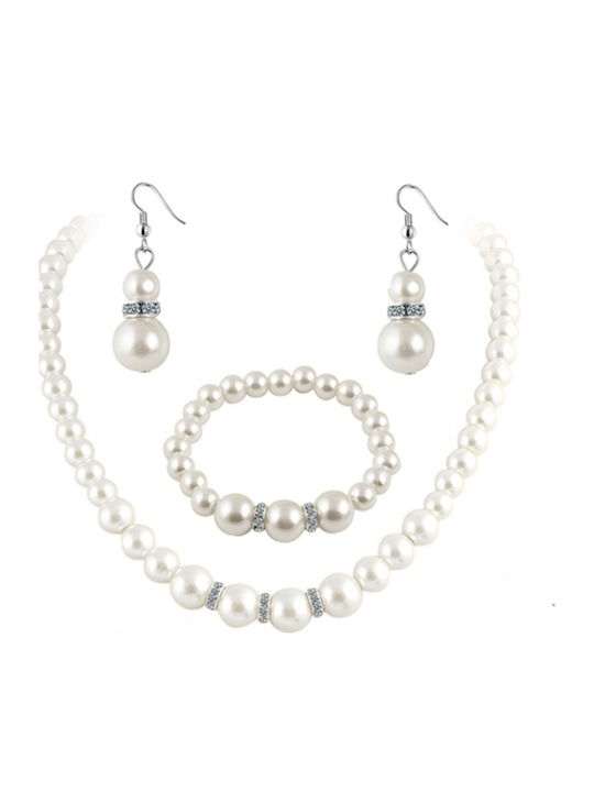 Callajewels Set mit Halskette , Ohrringe & Armband mit Perlen