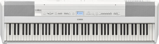 Yamaha Електрически Етап Пиано P-525 с 88 Претеглени Клавиши Вградени говорители и Свързване със Слушалки и Компютър Бял