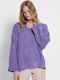 Funky Buddha Women's Long Sleeve Sweater with V Neckline Purple