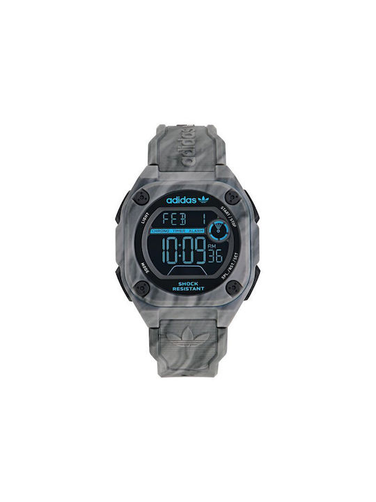 Adidas City Tech Two Digital Uhr Batterie in Gray Farbe