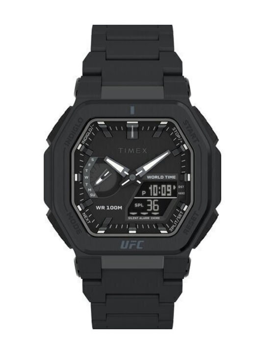 Timex Ufc Ceas Bărbătesc 45mm Baterie cu Neagră Curea din Cauciuc