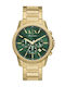 Armani Exchange Women's Watch 44mm Chronograph Battery with Gold Stainless Steel Bracelet