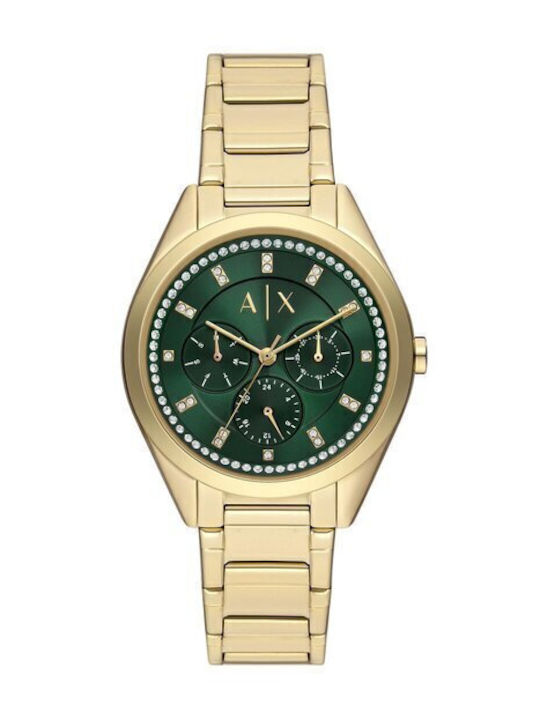 Armani Exchange Γυναικείο Ρολόι 38mm Μπαταρίας με Χρυσό Μεταλλικό Μπρασελέ