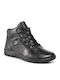 Leder Damen Chelsea Stiefeletten Schwarz