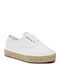 Pantofi Platforme Dama În Stil Espadrile Alb