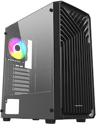 Supercase 15A Series ODIN Jocuri Turnul Midi Cutie de calculator cu fereastră laterală Negru
