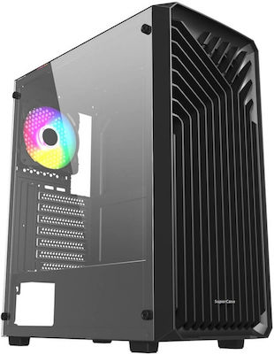 Supercase 15A Series ODIN Gaming Midi Tower Computer Case with Window Panel Black