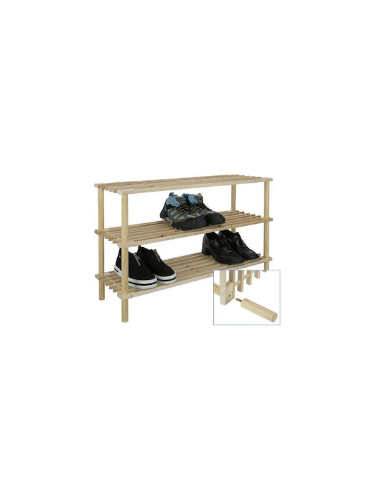 Wooden Shoe Organizer Beige 74x26x49cm