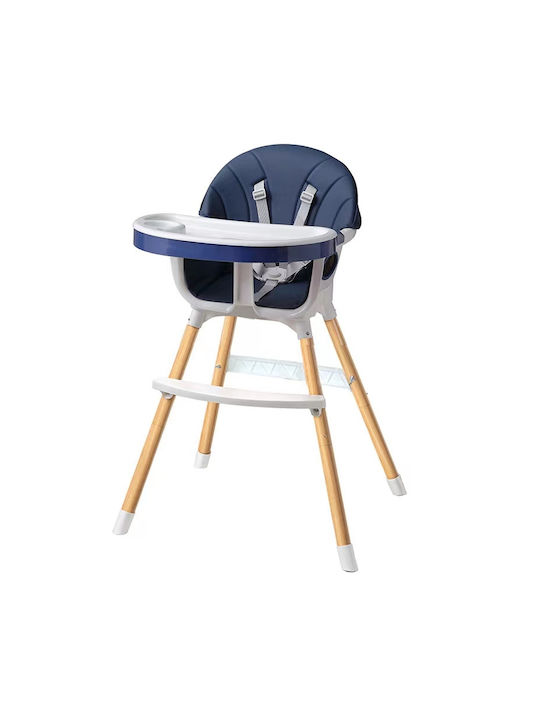 Fun Baby Highchair 2 in 1 & Leatherette Seat Blue