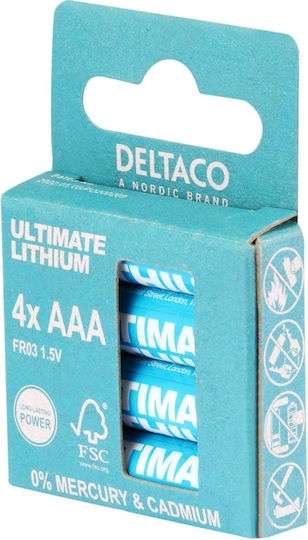 Deltaco Μπαταρίες Λιθίου AAA 1.5V 4τμχ
