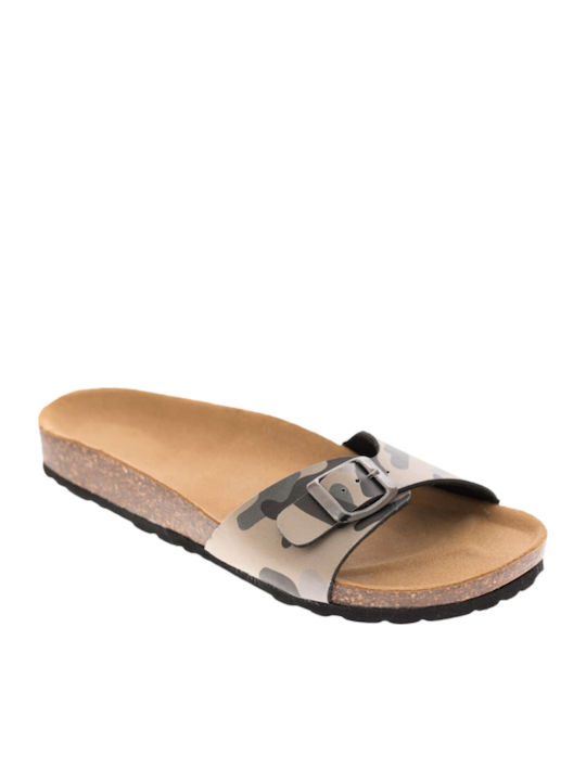 Γυναικεία Ανατομικά Σανδάλια Beige Camo