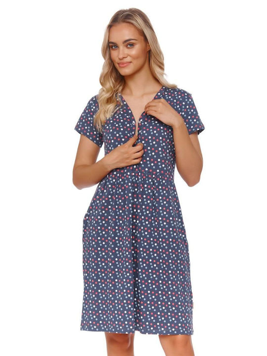 Doctor Nap Nightgown for Maternity Hospital & Breastfeeding Dots