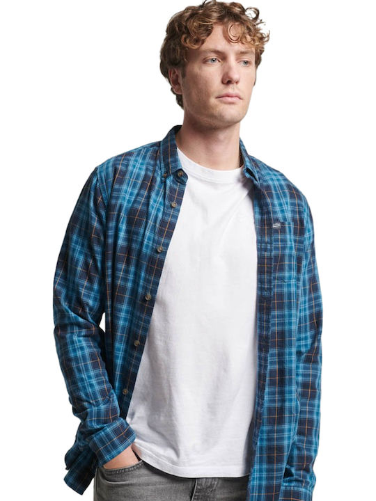 Superdry Langärmlig Baumwolle Hemd Geprüft Mari...