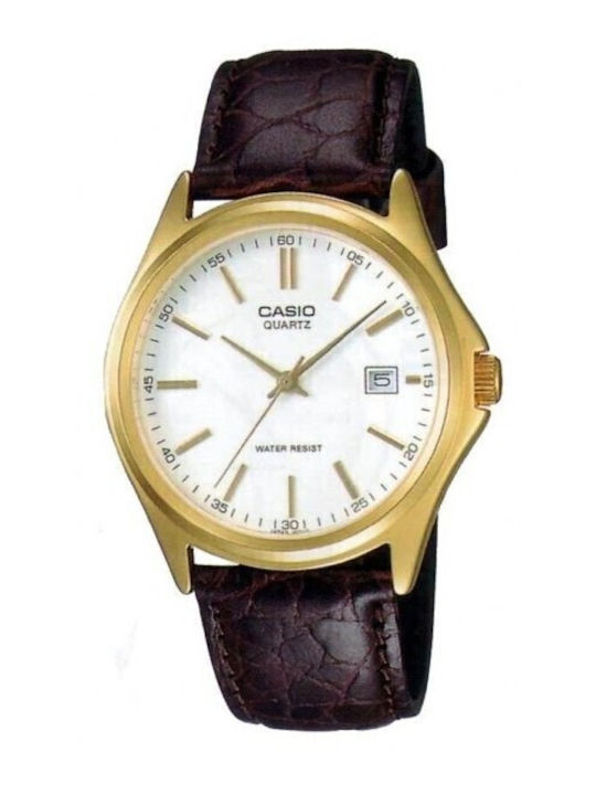 Casio Women's Watch with Brown Leather Strap