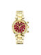 Versace Watch Chronograph with Gold Metal Bracelet