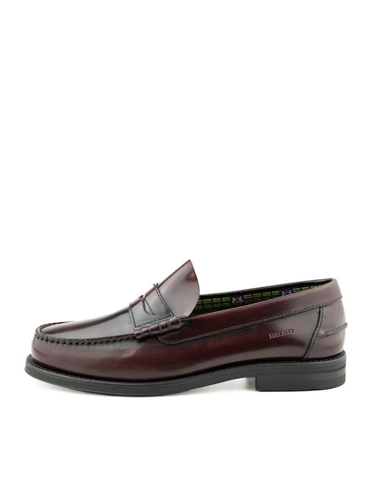 Δερμάτινα Ανδρικά Loafers σε Μπορντό Χρώμα