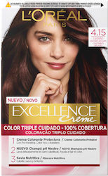 L'Oreal Paris Excellence Creme Βαφή Μαλλιών 4.15-castaño oscuro helado