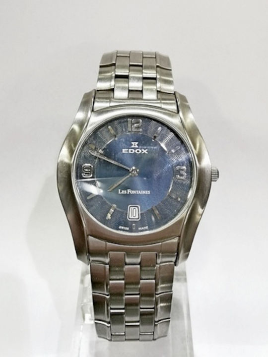Edox Ceas Bărbătesc Baterie cu Argintie Brățară Metalică