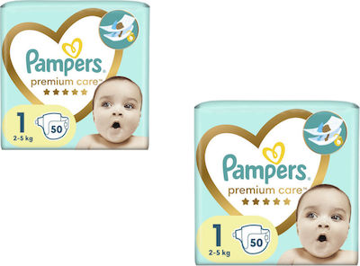 Pampers Scutece cu bandă adezivă Premium Care 1+1 Nr. 1 pentru 2-5 kgkg 100buc