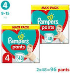 Pampers Pantaloni de scutec Pants Pants Nr. 4 pentru 9-15 kgkg 96buc